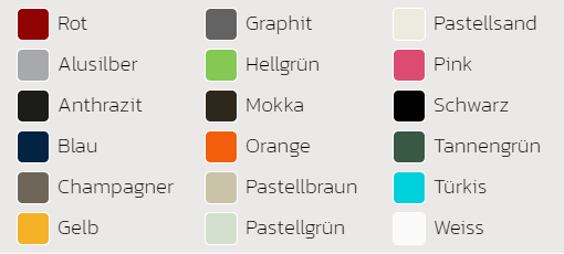 mögliche Farben für die Tischplatte
